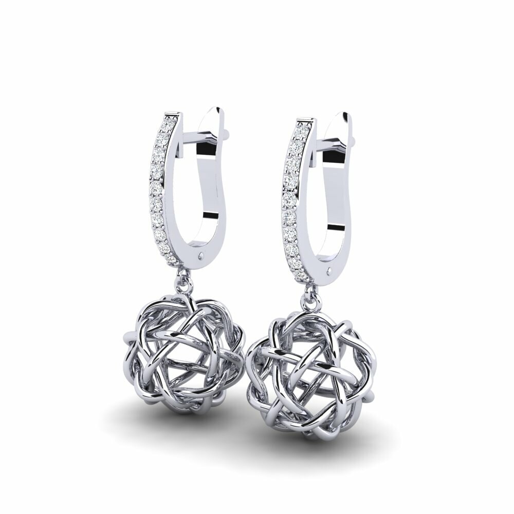 18k Oro Blanco Pendiente de mujer Ailebo