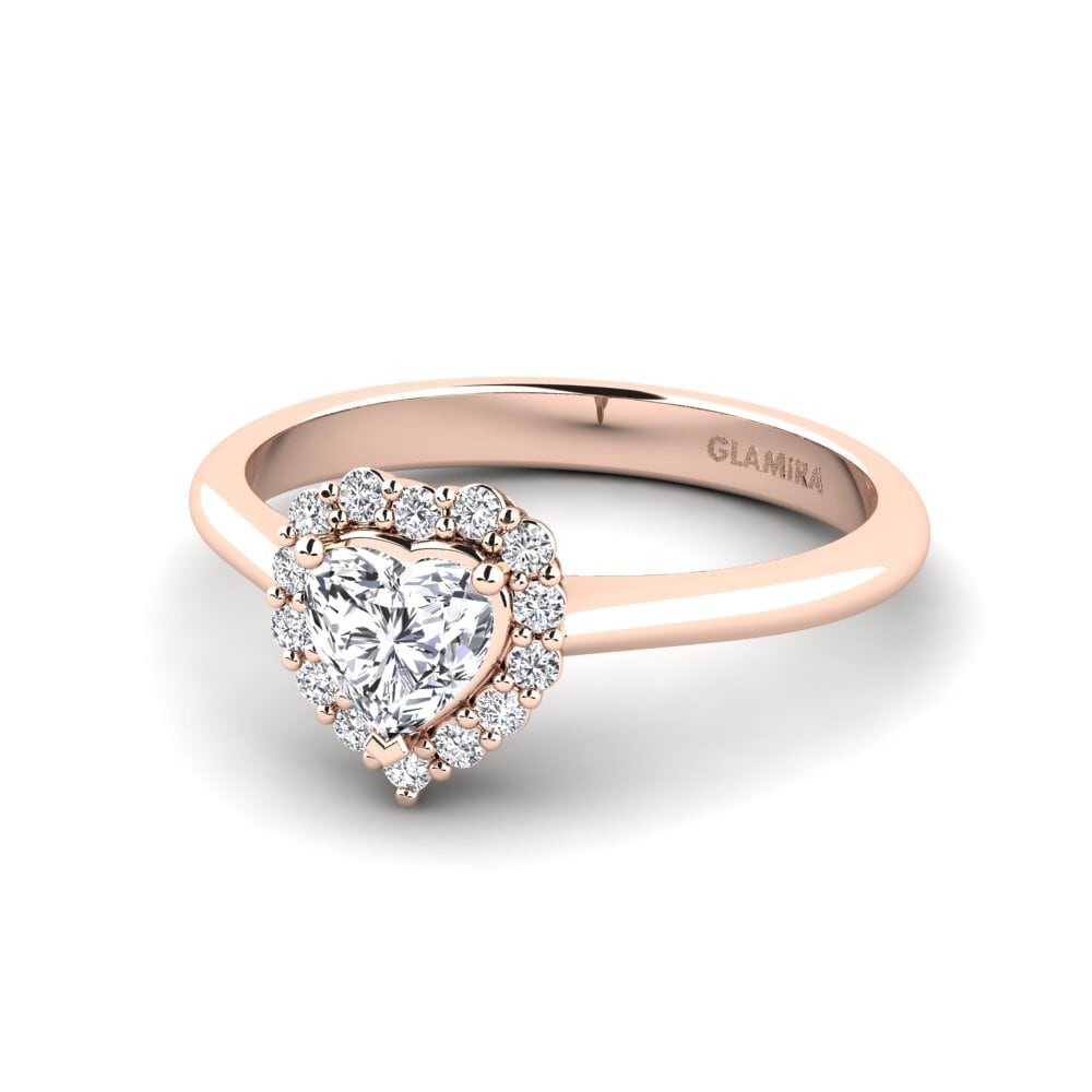 14k Oro Rosa Anillo de compromiso Ailefroide