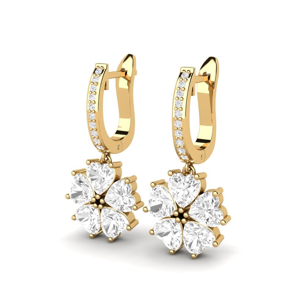 Đá Sapphire Trắng Bông tai nữ Ainh