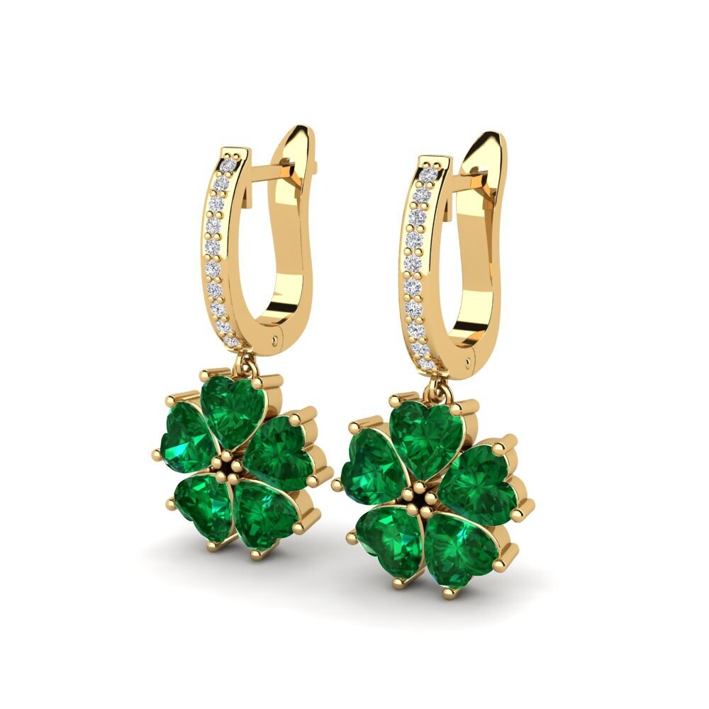 Émeraude (créée en laboratoire) Boucle d'oreille femme Ainh
