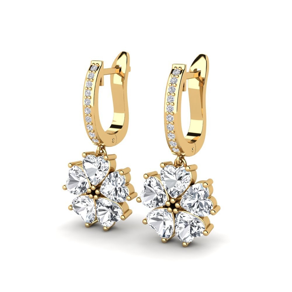 Đá Zircon Trắng Bông tai nữ Ainh