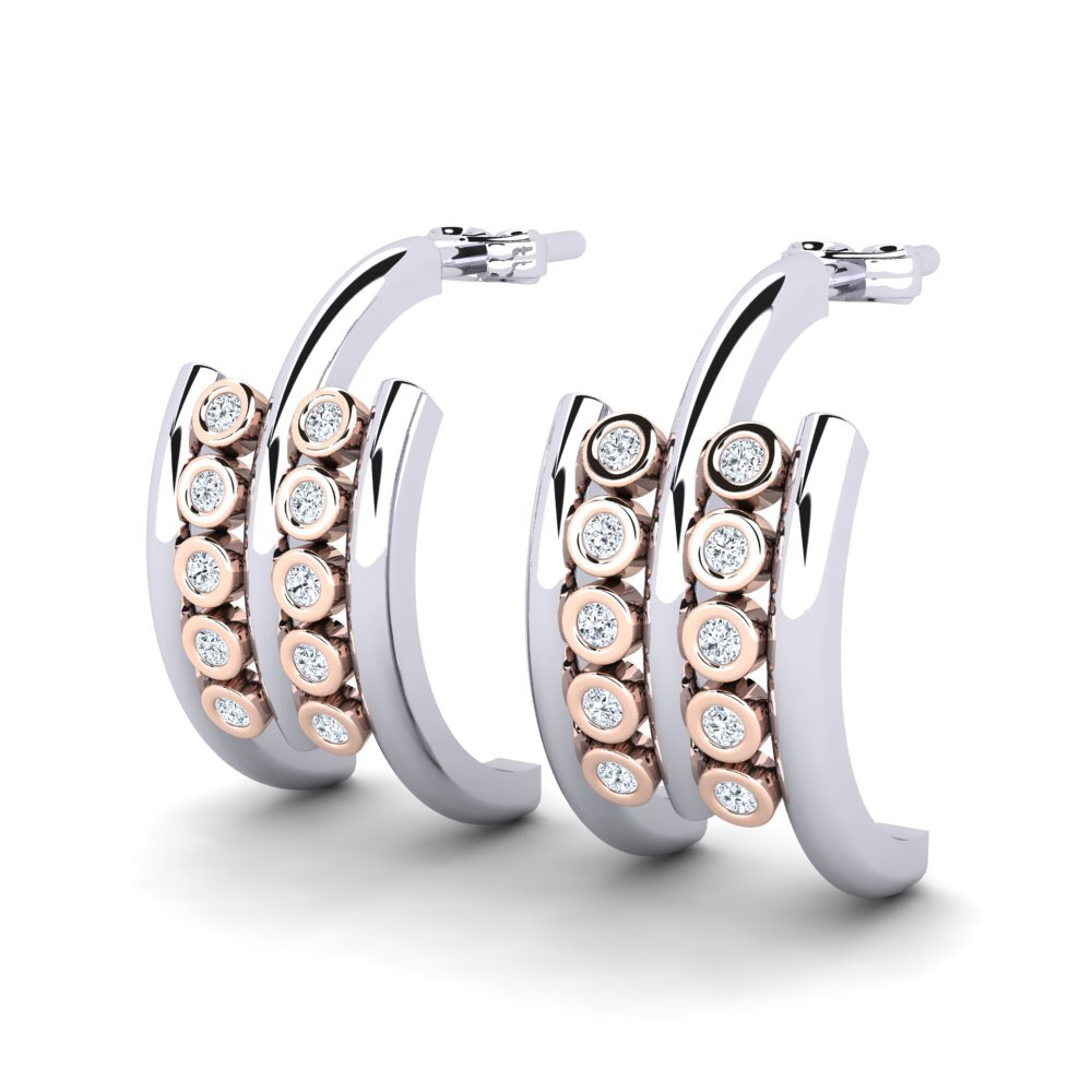 18ct White & Rose Gold Women's Earring Ainhoa