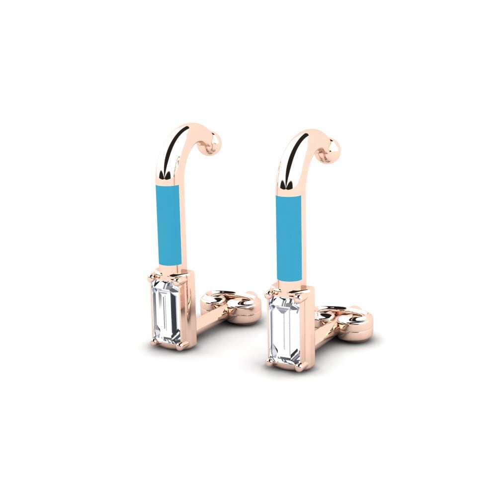 14k Oro Rosa Pendiente de mujer Aioi