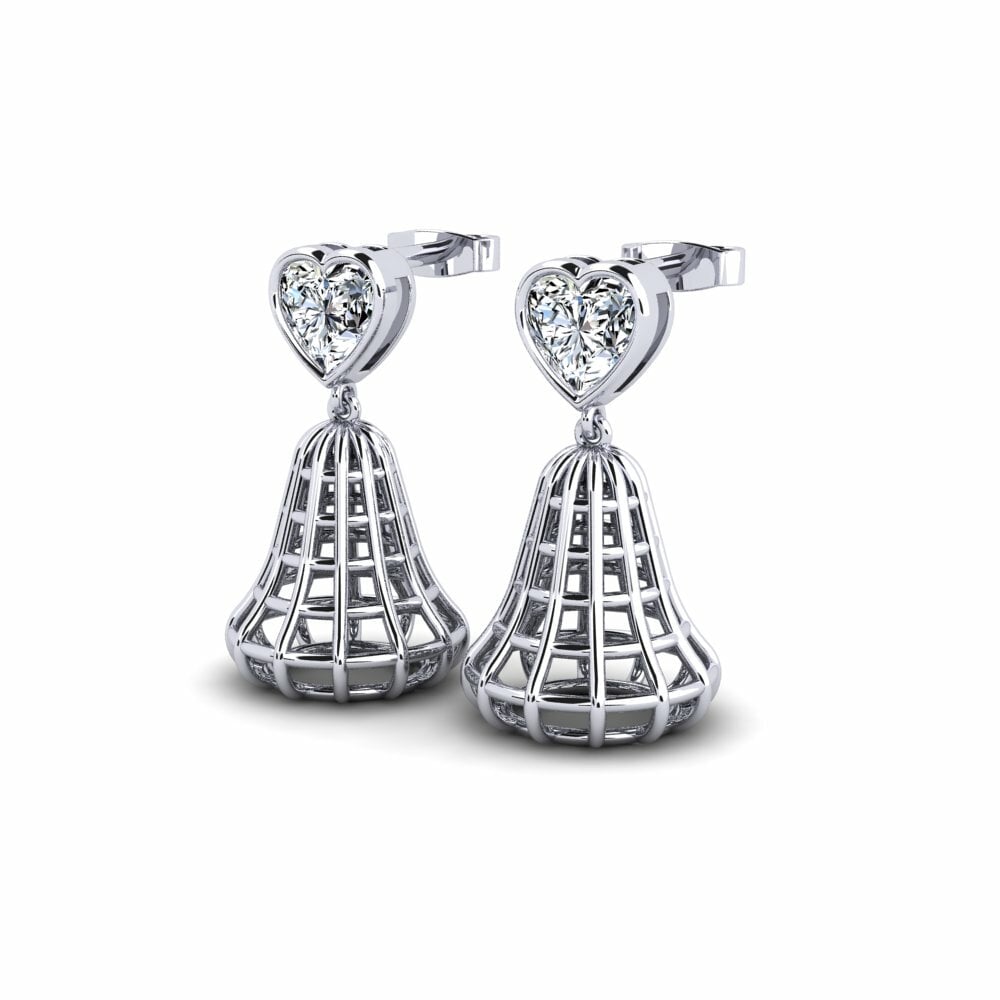 18k Oro Blanco Pendiente de mujer Airelav