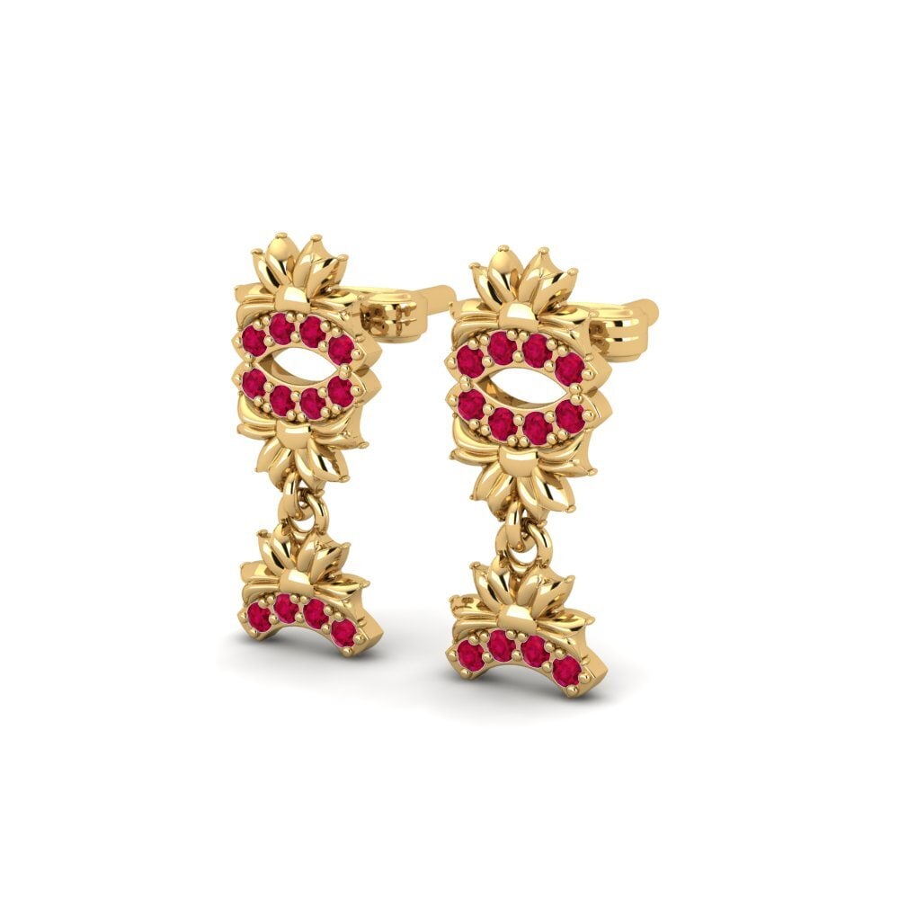 Đá Ruby / Hồng Ngọc Bông tai nữ Aithne