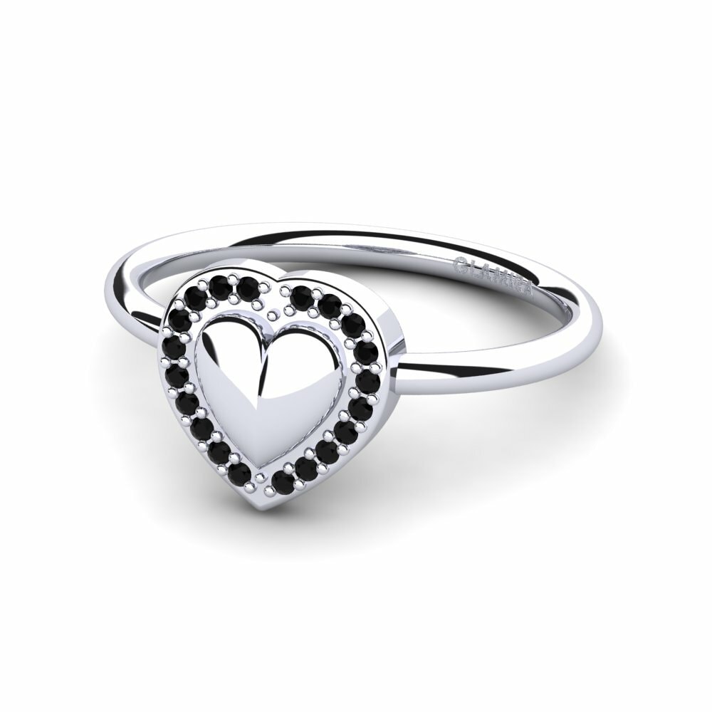 Heart Black Sapphire Rings