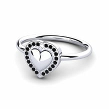 Heart Black Diamond Engagement Rings