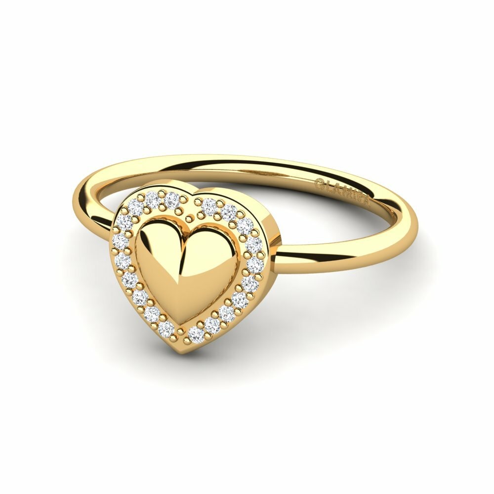 Heart 18K Yellow Gold Engagement Rings