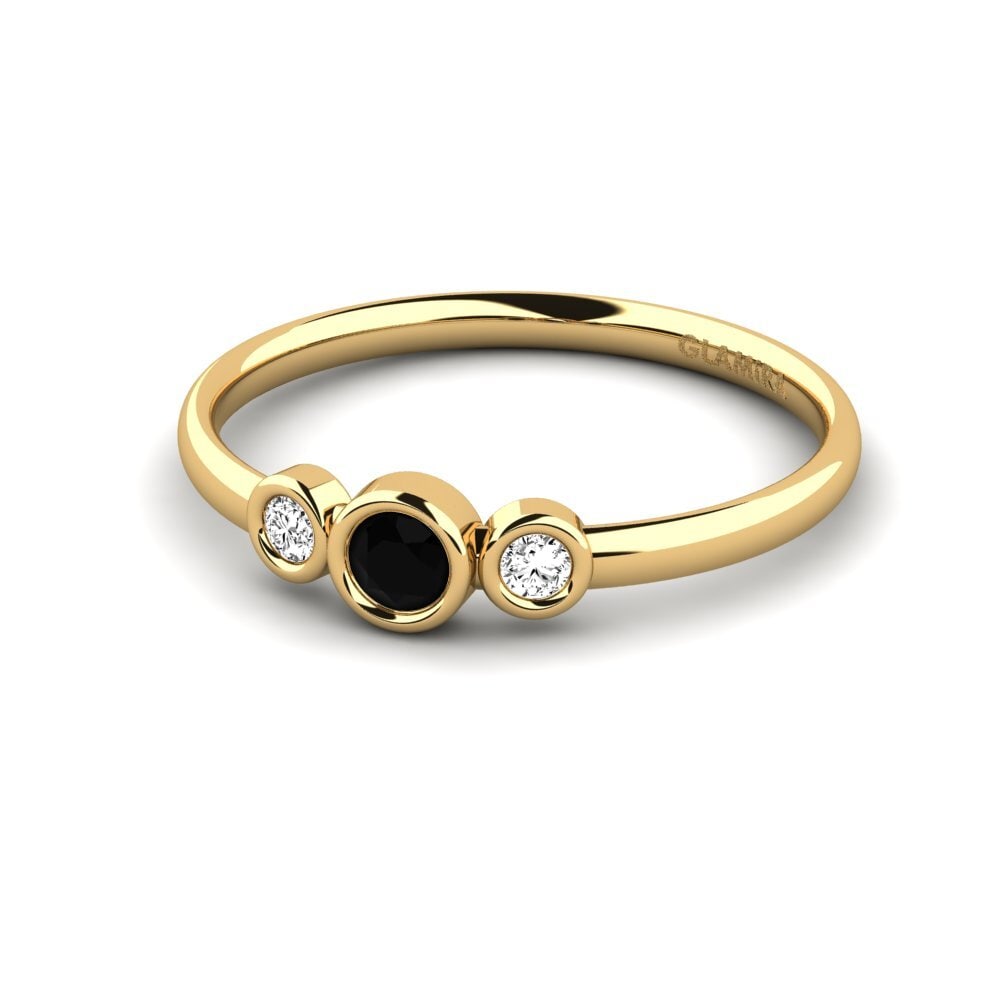 Ónix Negro Anillo de compromiso Akee