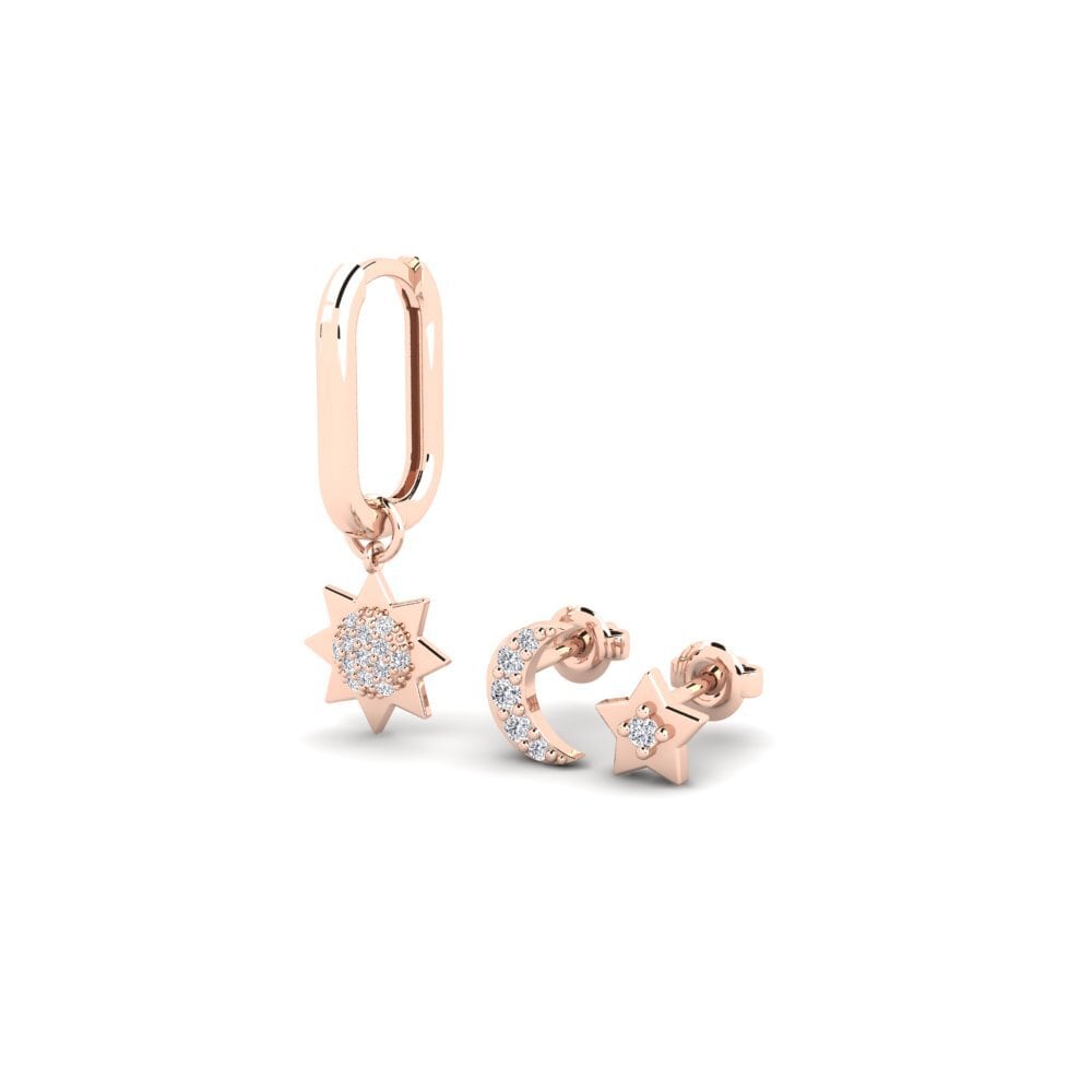 14ct Rose Gold Women's Earring Akkad - SET