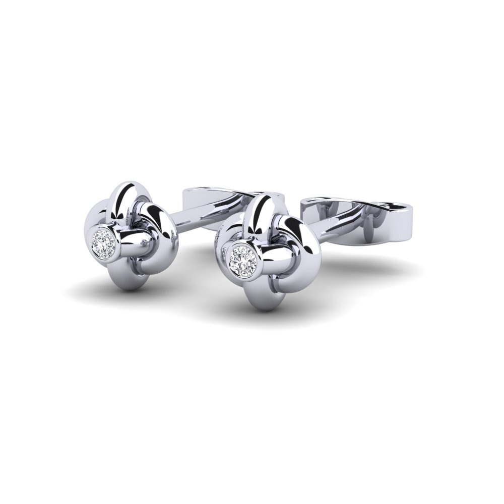 Or Blanc 750 Boucle d'oreille femme Aklup