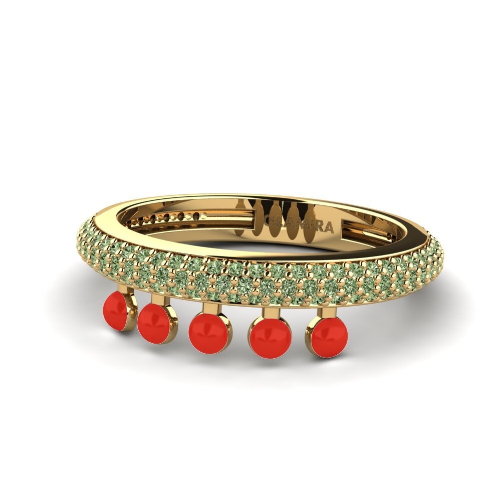Grüner Diamant Ring Aktibo