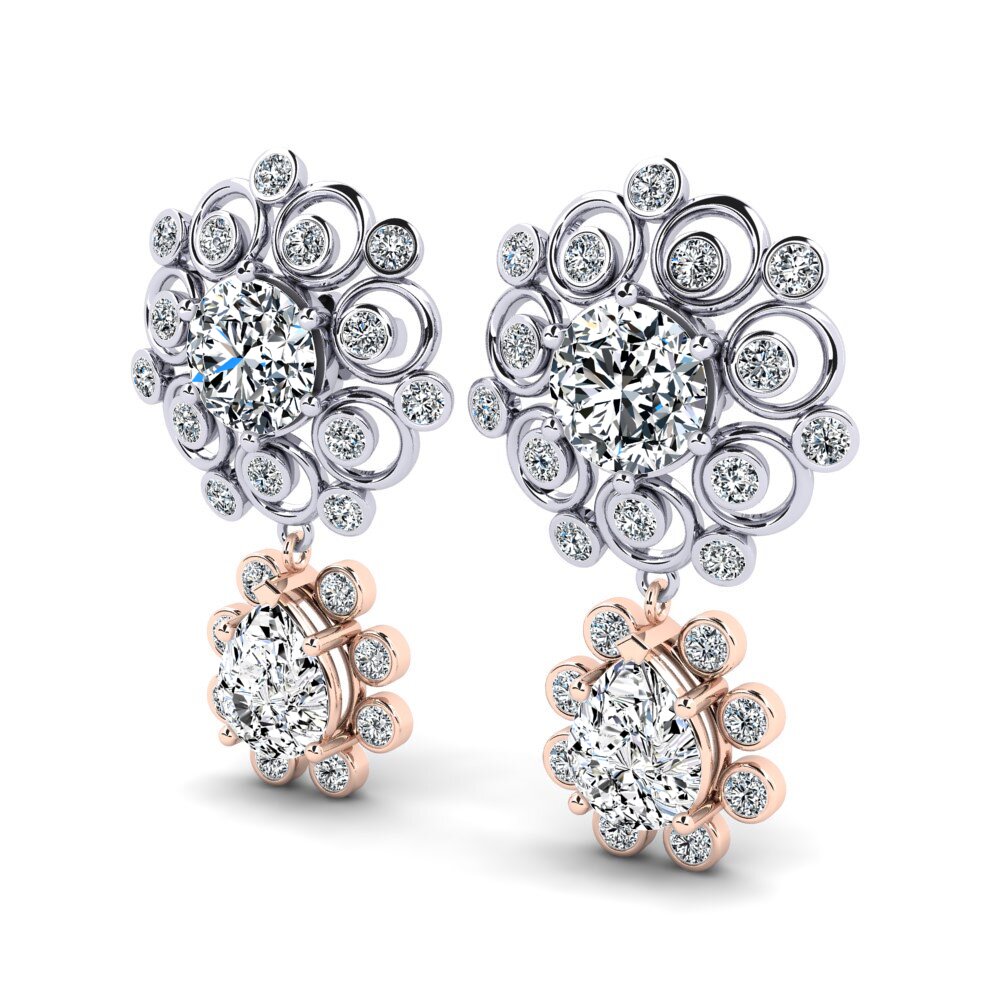 14k White & Rose Gold Women's Earring Akulina