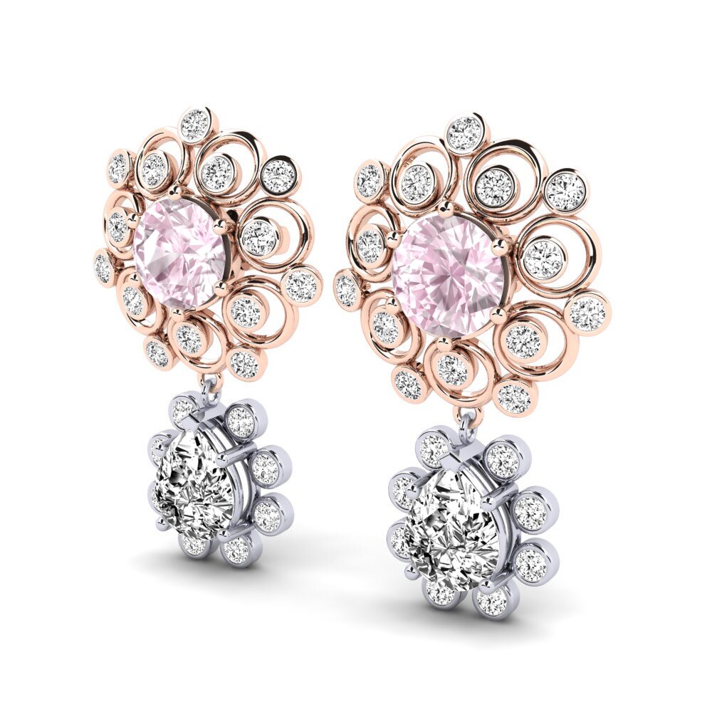 Vermelho & Branco-9K Kunzite Brincos Feminino Akulina