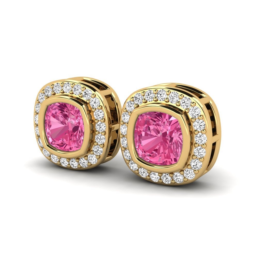 Đá Tourmaline Hồng / Bích tỷ Bông tai nữ Alangoya