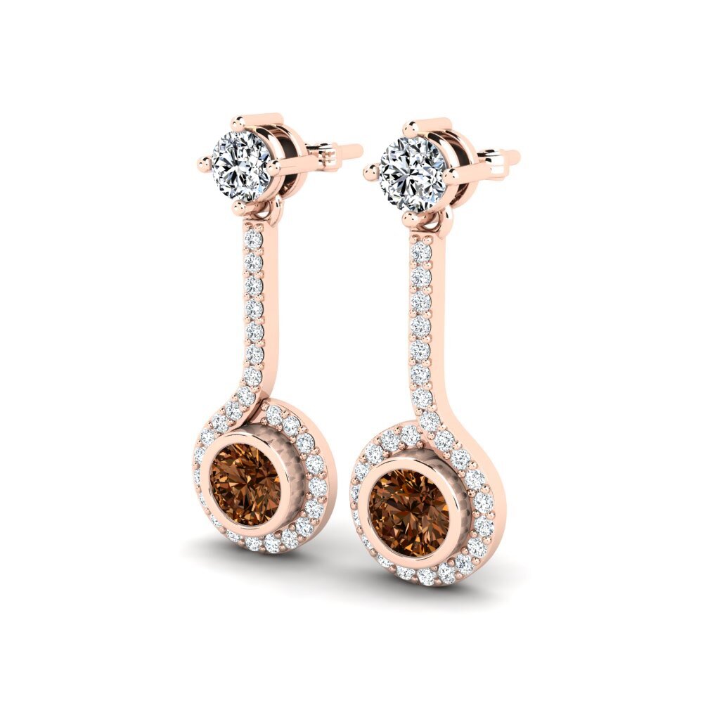 Oro Rosso 750 Diamante Marrone Orecchino da donna Alannah