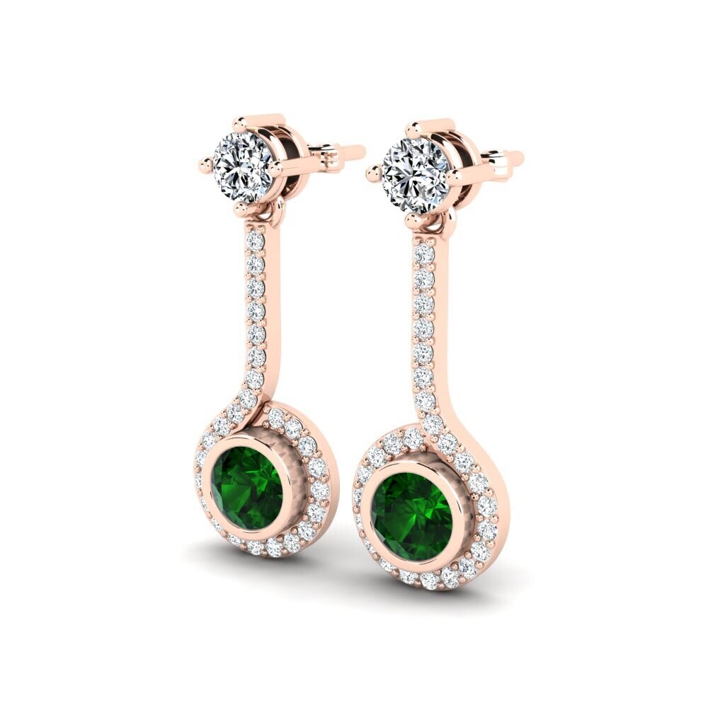 18ct Rose Gold Green Tourmaline Women's Earring Alannah