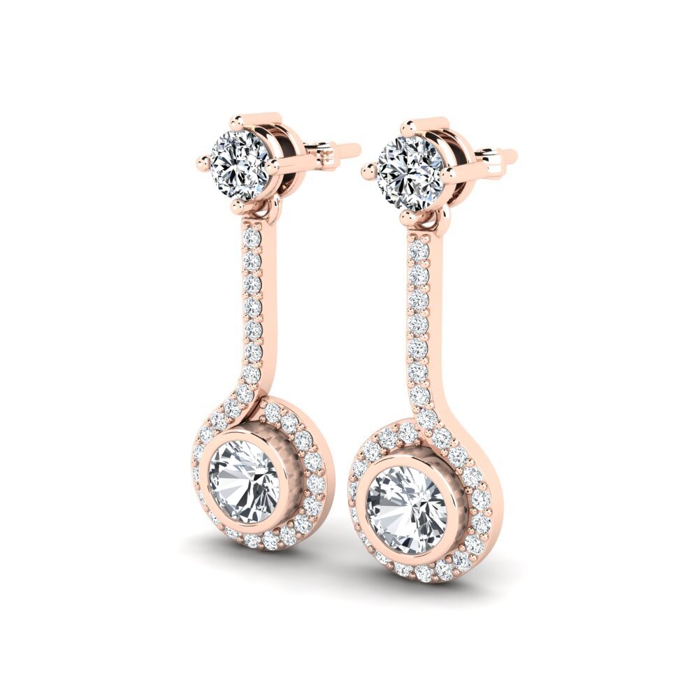 14k Oro Rosa Circón Blanco Pendiente de mujer Alannah