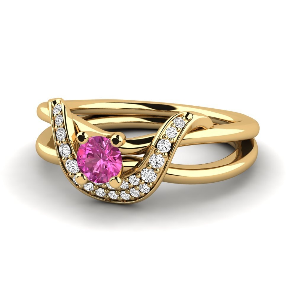 Topacio Rosa Anillo de compromiso Alasha 0.25 crt