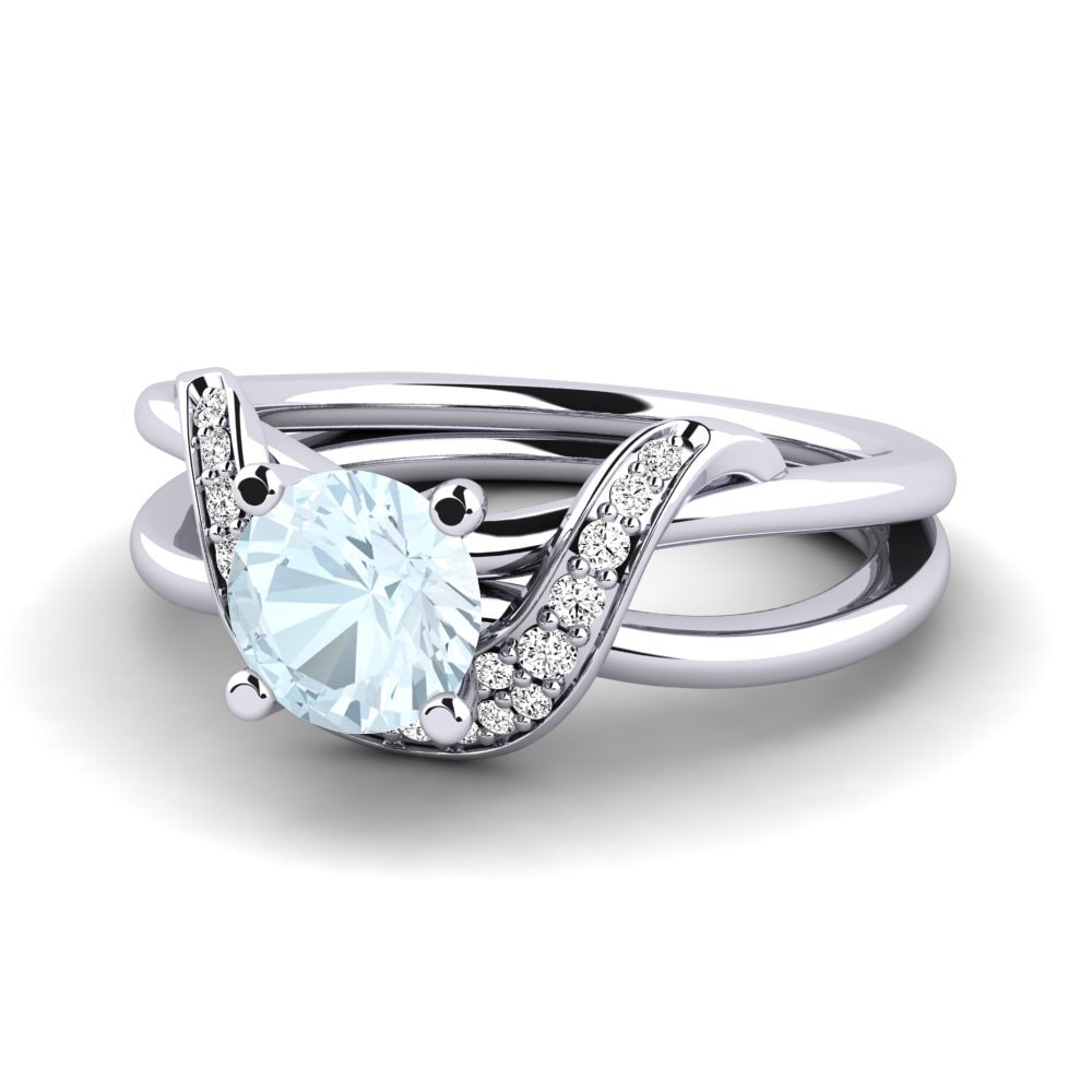 Aquamarine Engagement Ring Alasha 0.8 crt