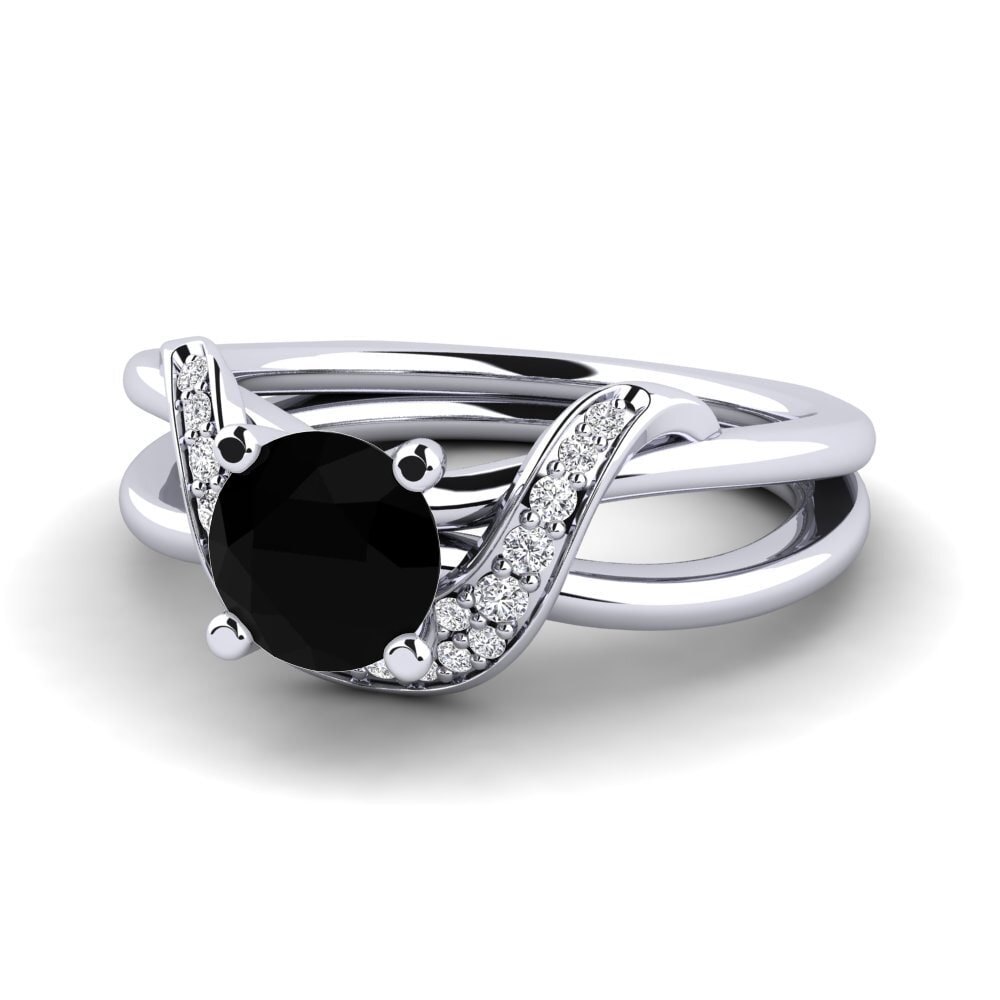 Black Diamond Engagement Ring Alasha 0.8 crt