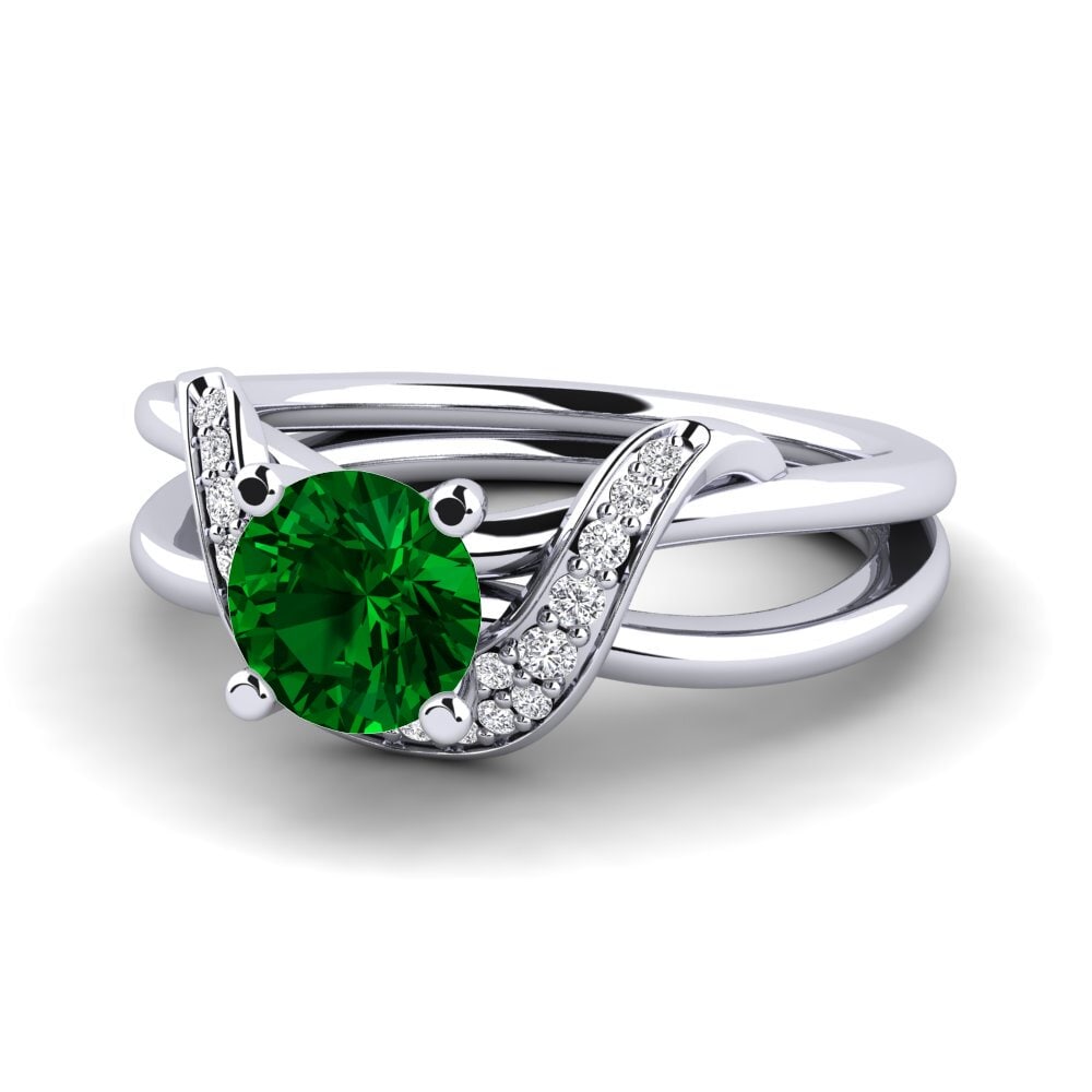 Green Zirconia Engagement Ring Alasha 0.8 crt