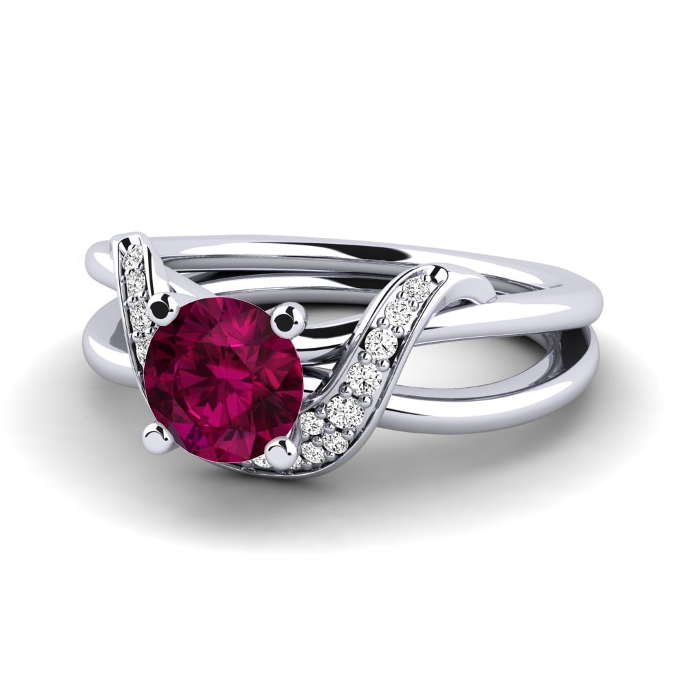 Đá Rhodolite Nhẫn đính hôn Alasha 0.8 crt