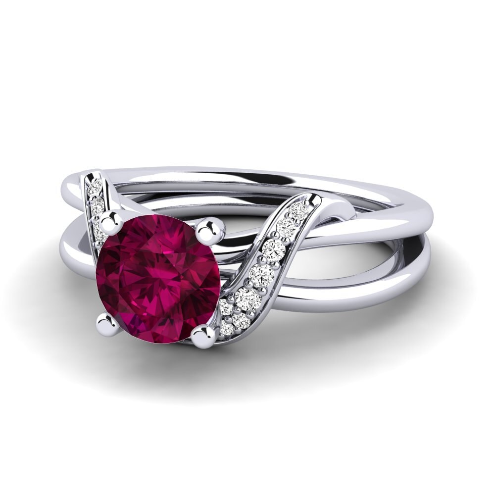 Đá Rhodolite Nhẫn đính hôn Alasha 1.0 crt