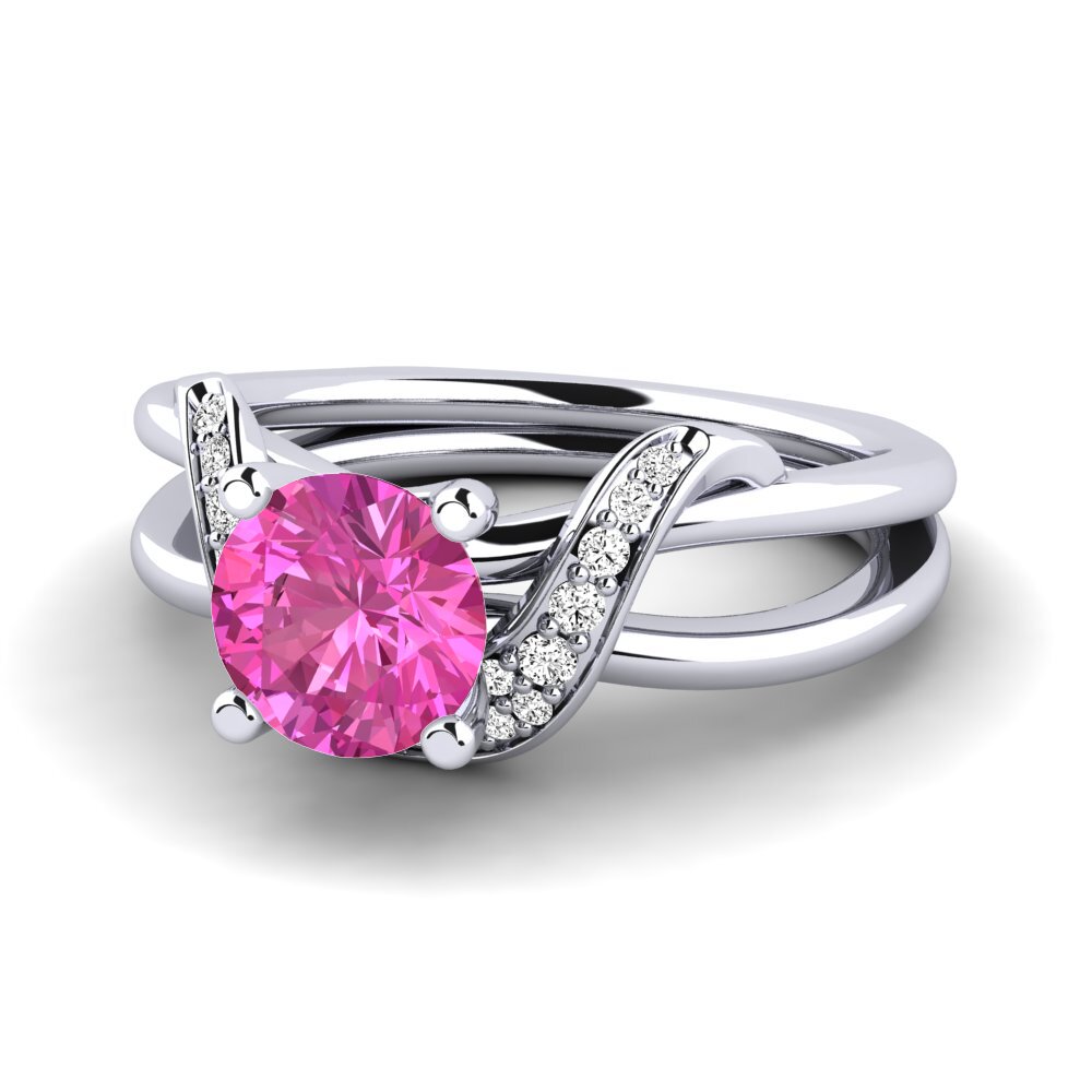 Topacio Rosa Anillo de compromiso Alasha 1.0 crt