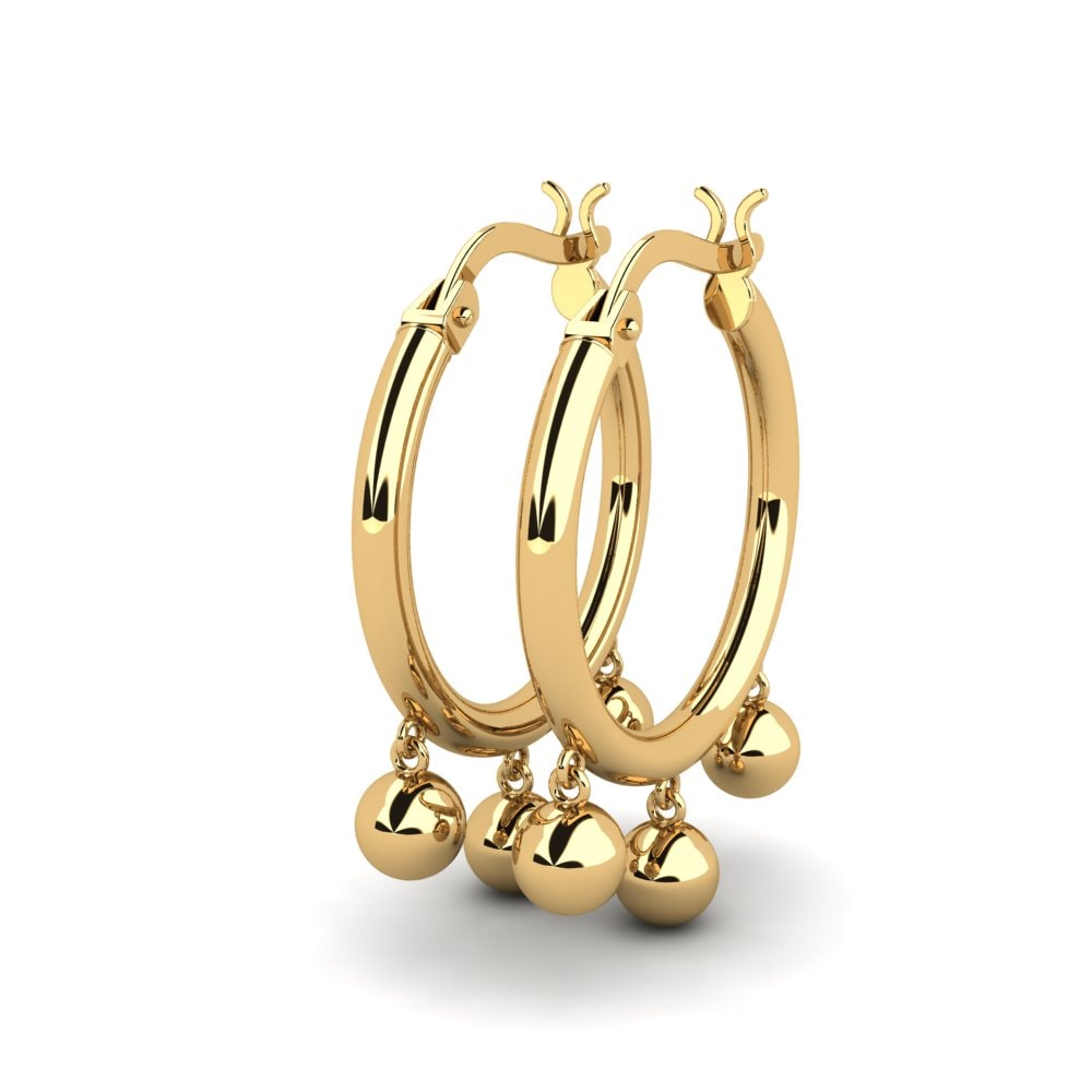 9k Oro Amarillo Pendientes Alavi