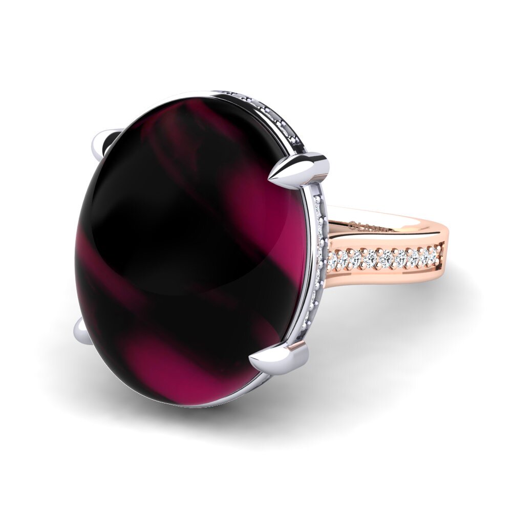 750 Ros & Putih Emas Cincin Alaznia