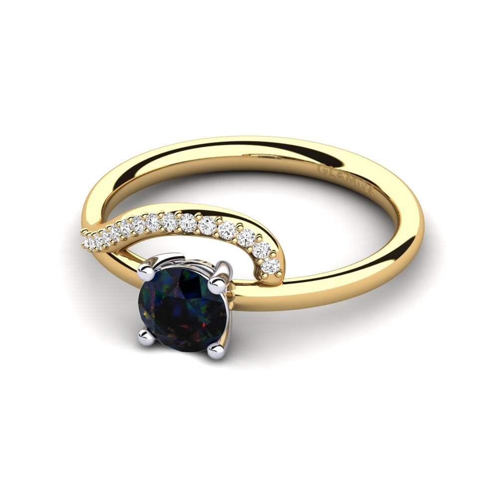 Black Opal Engagement Ring Alazre