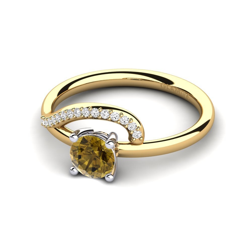 Circón Marrón Anillo de compromiso Alazre