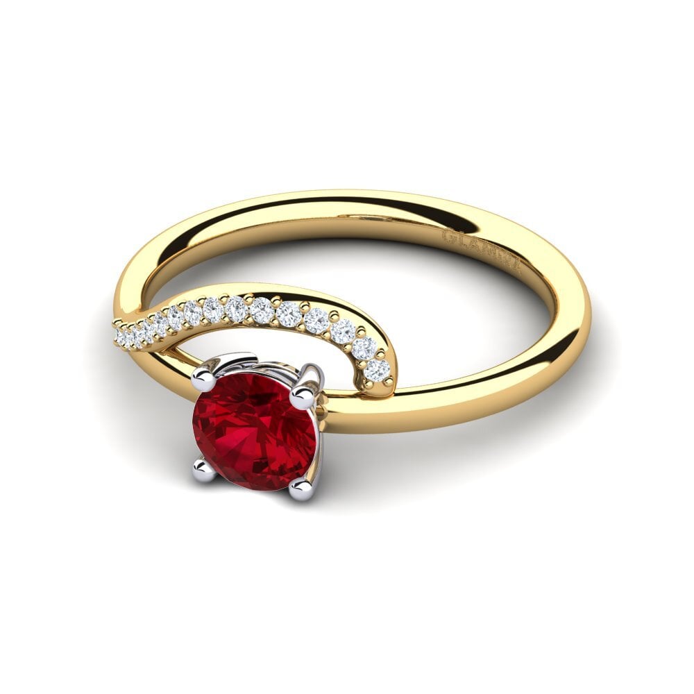Circonita Roja Anillo de compromiso Alazre