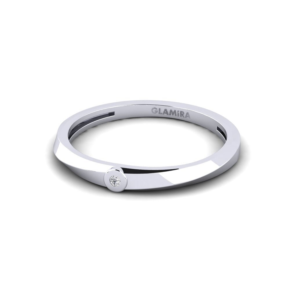 14k White Gold Ring Albastru