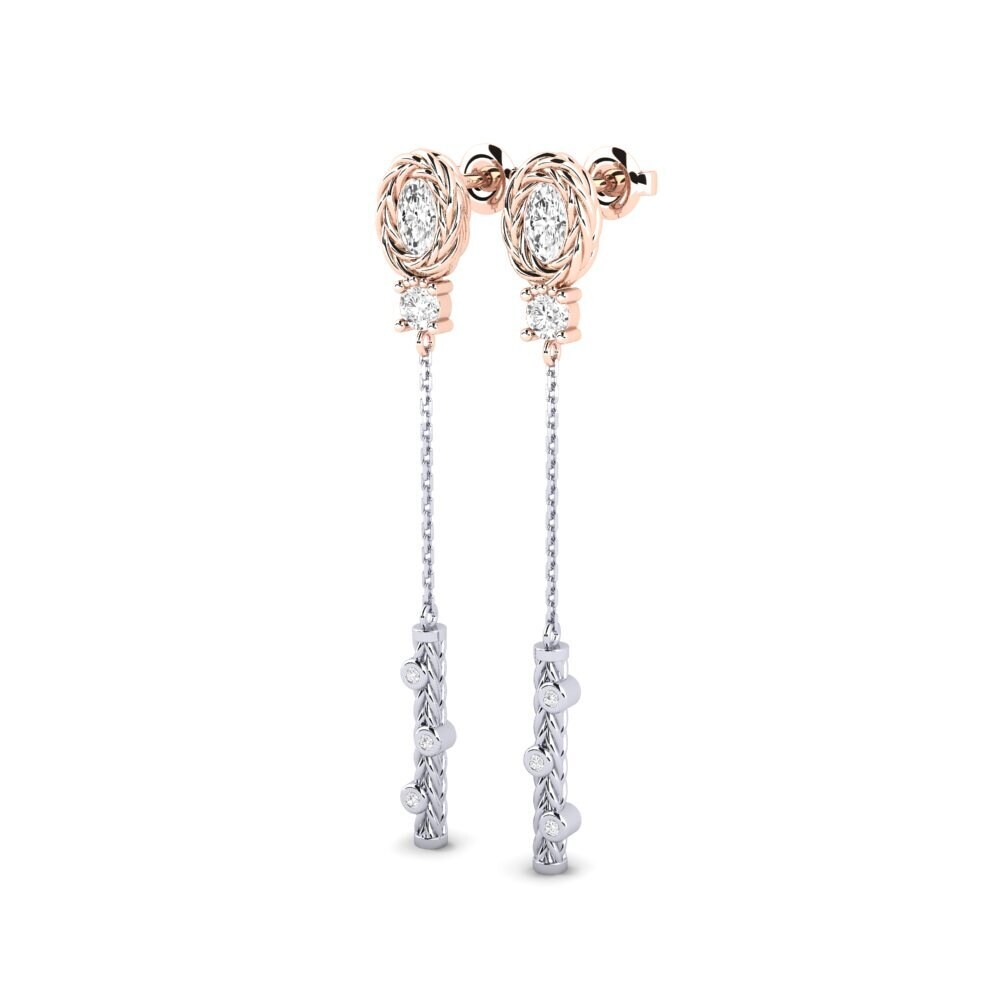 Weiß & Rotgold 585 Damen ohrring Alberco