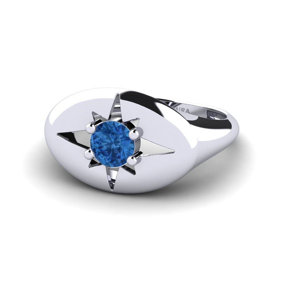 Zircônia azul escuro Anel Albiero