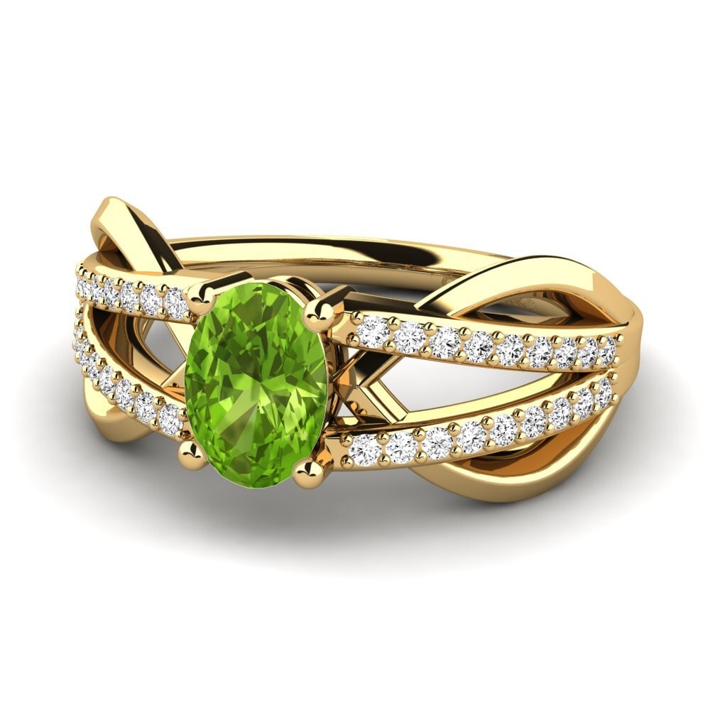 Peridoto Anillo de compromiso Aldabella