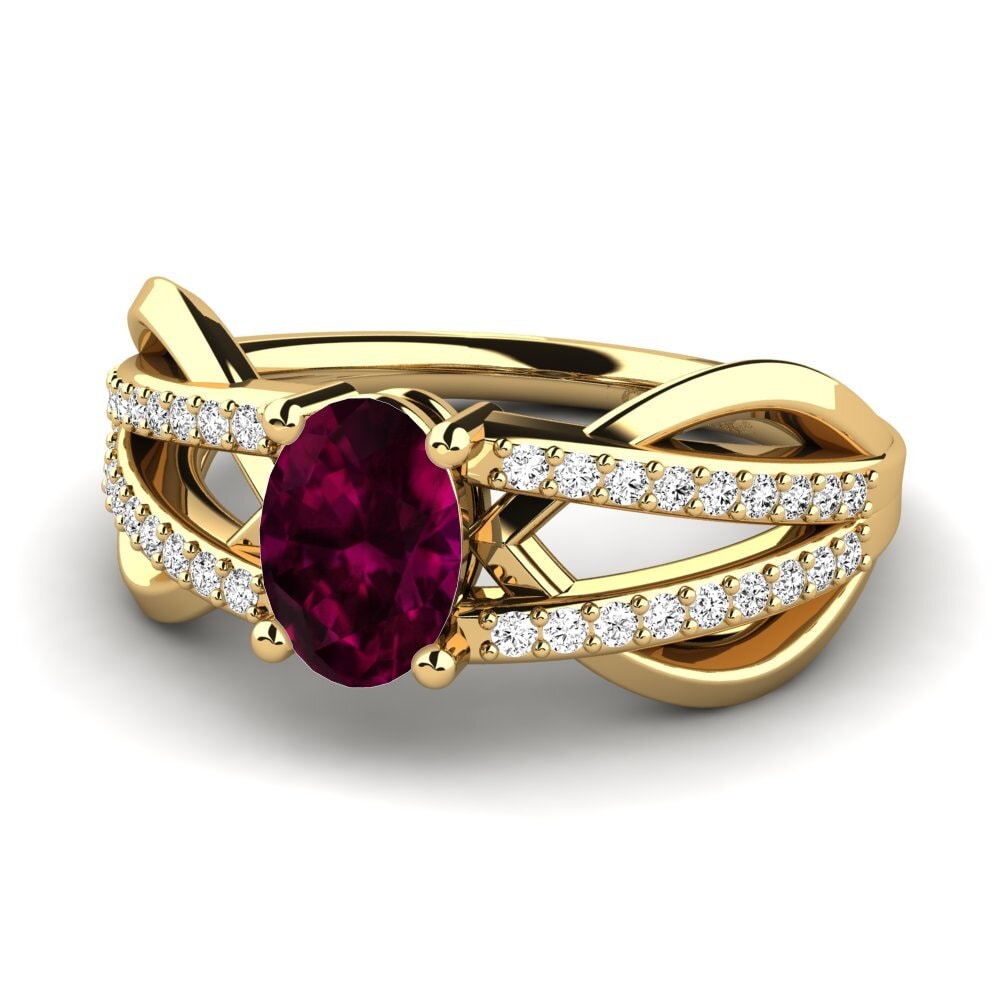 Granate Rhodolite Anillo de compromiso Aldabella