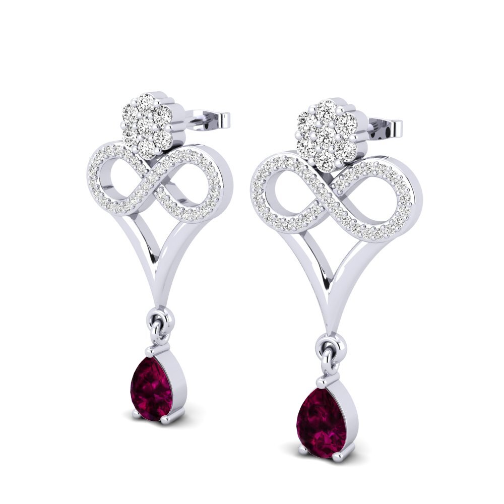 Granate Rhodolite Pendiente de mujer Aldonsa