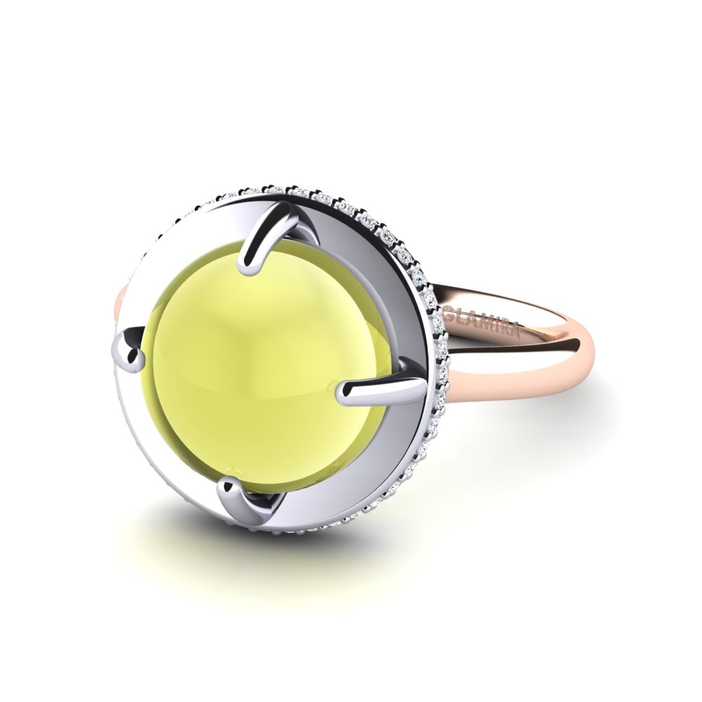 750 Ros & Putih Emas Cincin Aldonza
