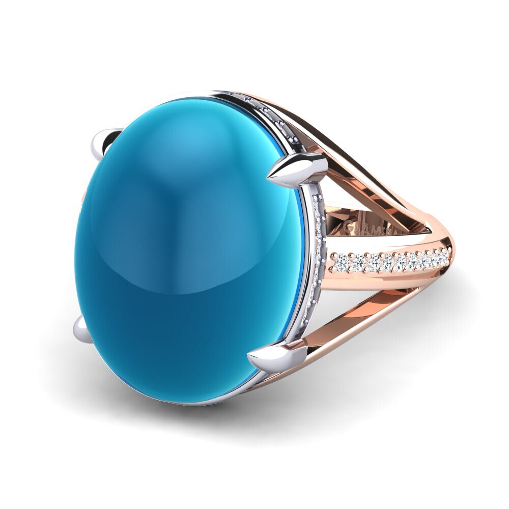 750 Ros & Putih Emas Cincin Aldosia