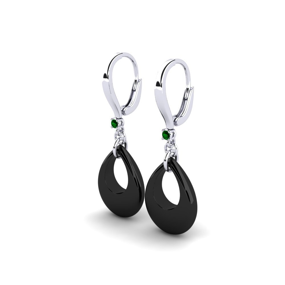 White Silver Green Zirconia Women's Earring Aldric