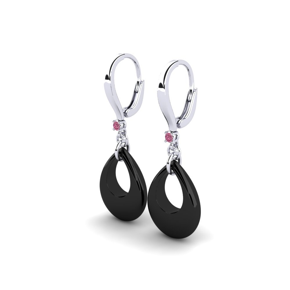 Platino 950 Granate Rhodolite Pendiente de mujer Aldric