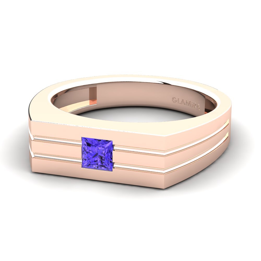 Oro Rosso 375 Tanzanite Anello da uomo Alecander