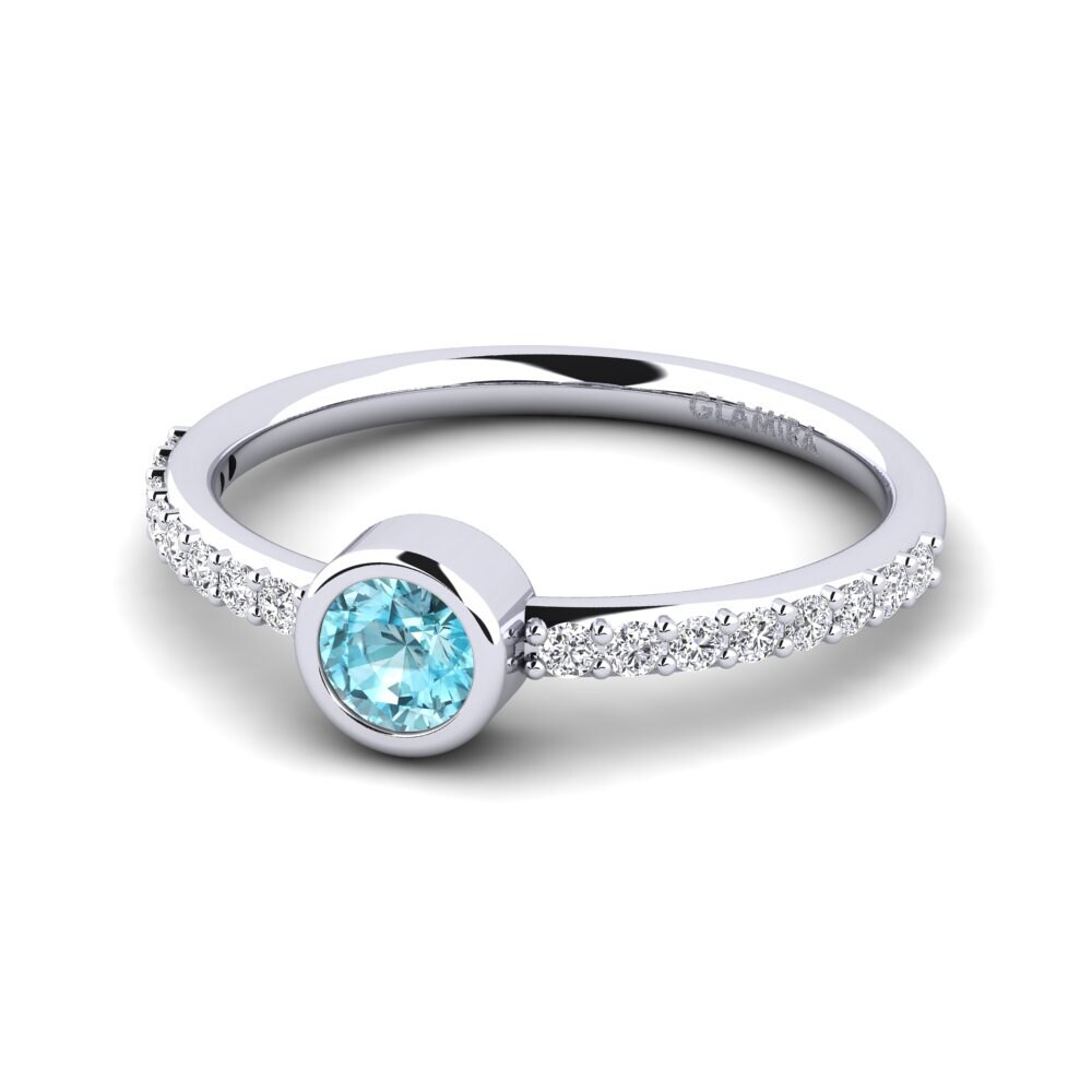 Blue Zircon Women's Ring Aleckon