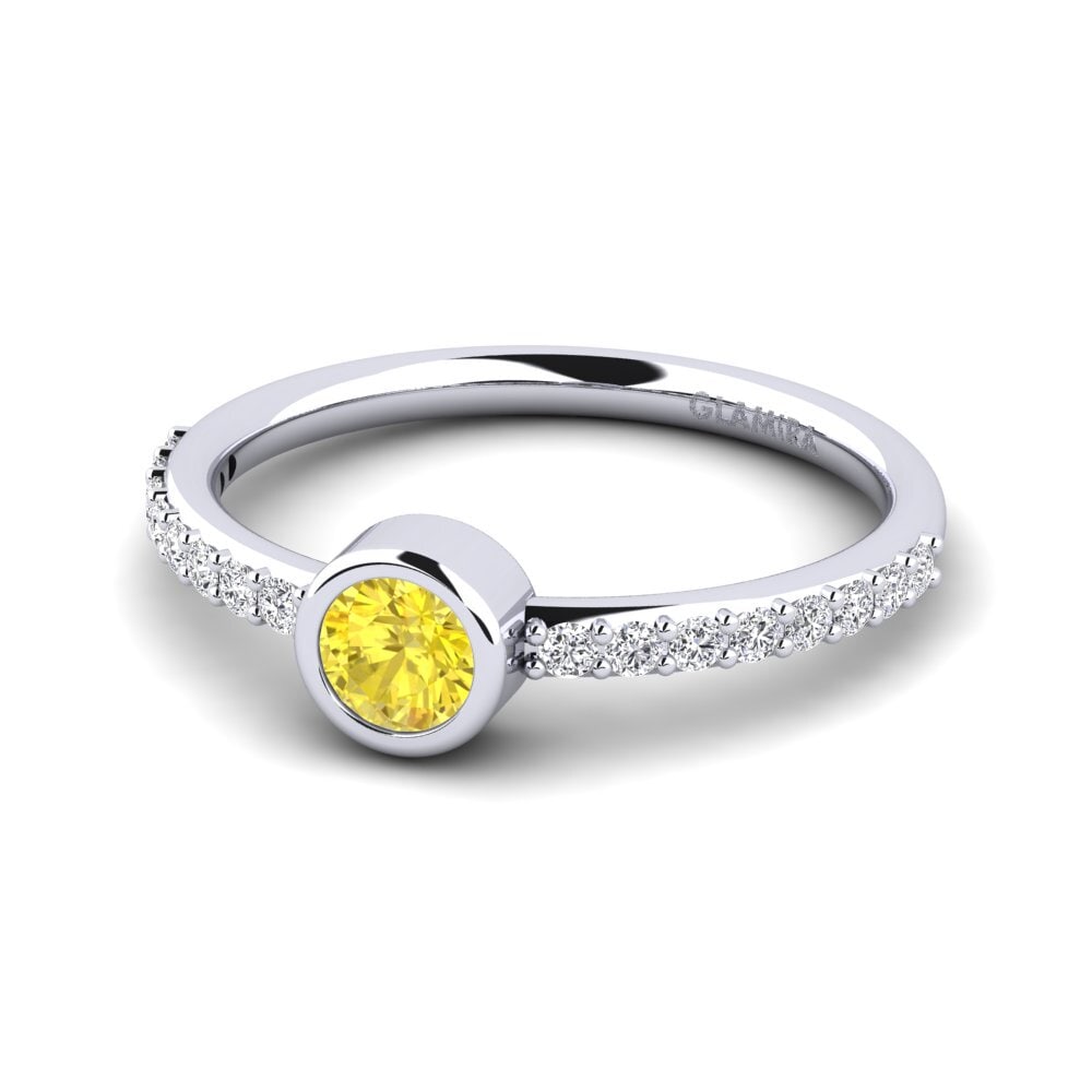 Yellow Sapphire Women's Ring Aleckon