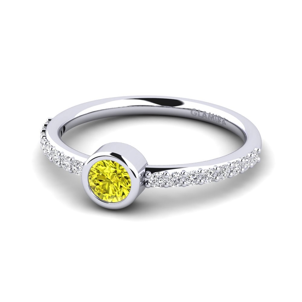 Yellow Diamond Women's Ring Aleckon