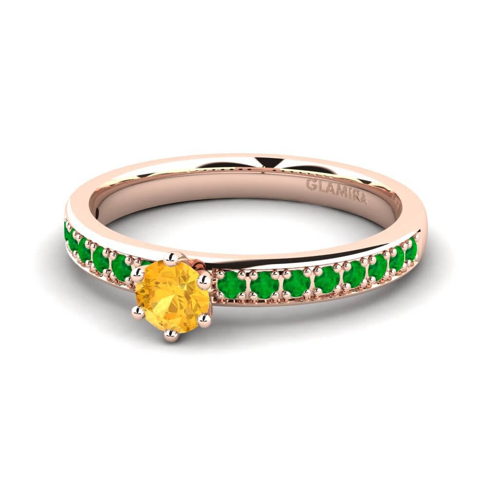 14k Oro Rosa Anillo de compromiso Ageall