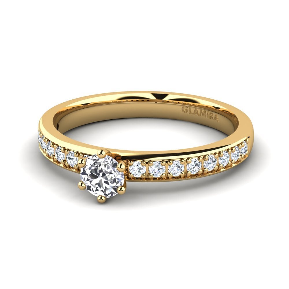 9k Oro Amarillo Anillo de compromiso Ageall